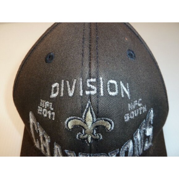 New Orleans Saints 2011 NFL Division Champions Baseball Cap NFC South Strapback - Picture 10 of 10
